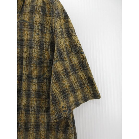 The Territory Ahead Shirt Large Button Up Paisley Plaid Camp Resort - Picture 3 of 9